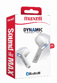 Блутут слушалки-тапи с докинг кутийка MAXELL Dynamic, True Wireless, бял
