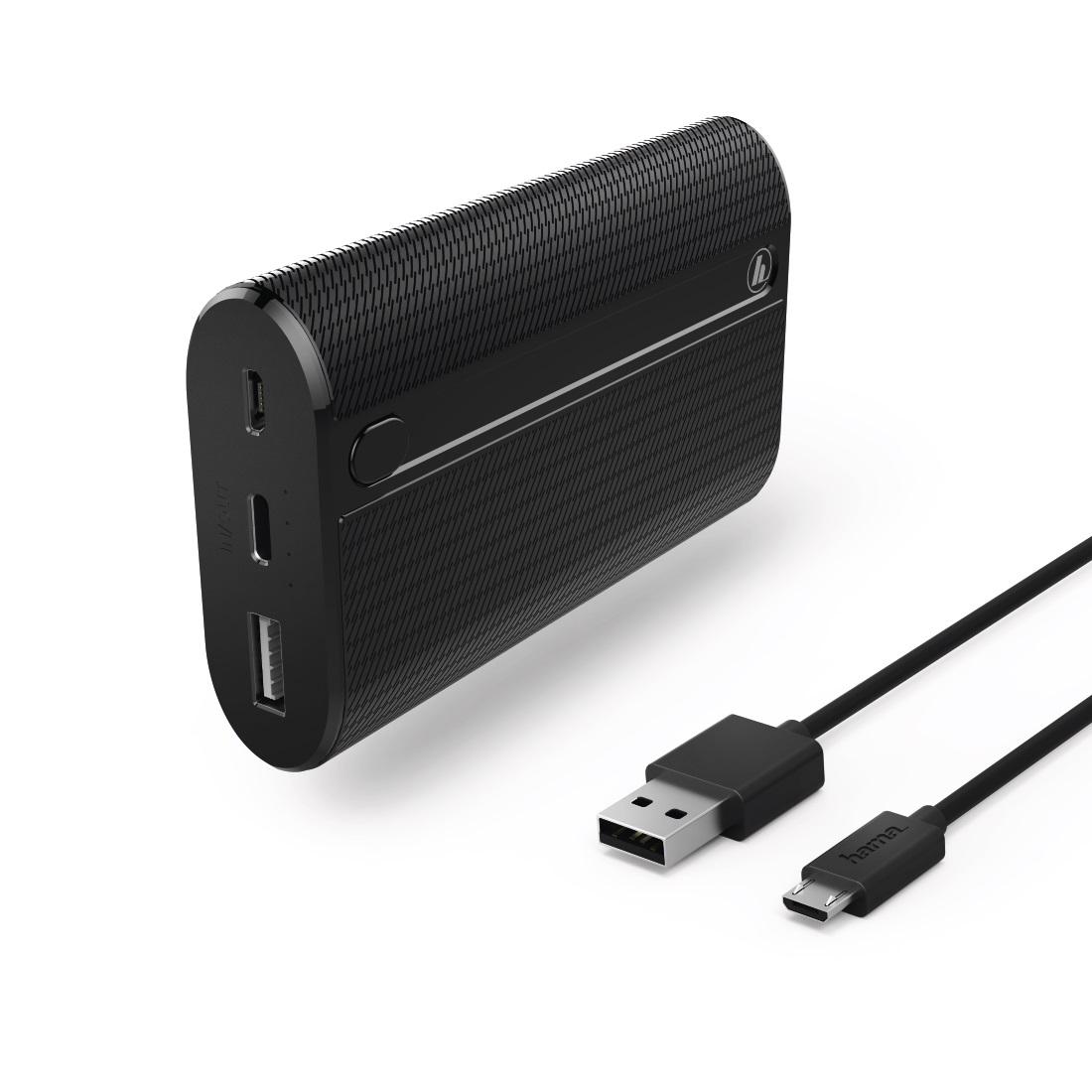 Външна батерия HAMA Power Pack X7 7800 mAh, USB/USB-C, Черен
