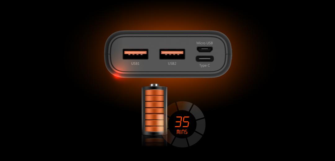 Външна батерия Silicon Power Powerbank Cell C20QC 20000 mAh 