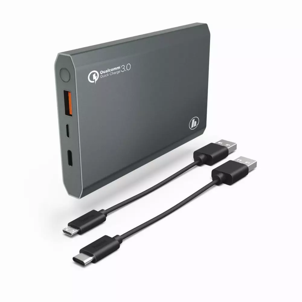 Външна батерия HAMA PA12, 12000 mAh, USB-C, Черен,Qualcomm ® Quick Charge™ 3.0
