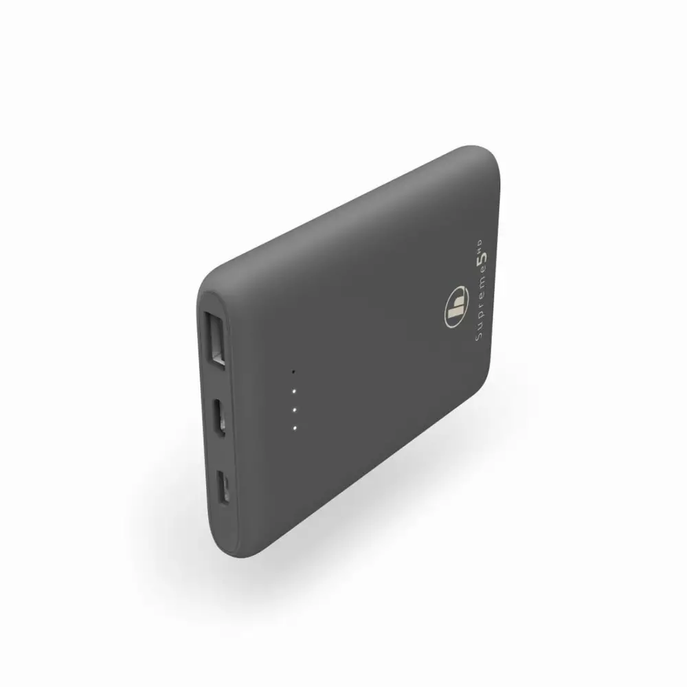 Външна батерия HAMA Supreme 5HD, 5000 mAh, LiPolym, USB-A, Сив