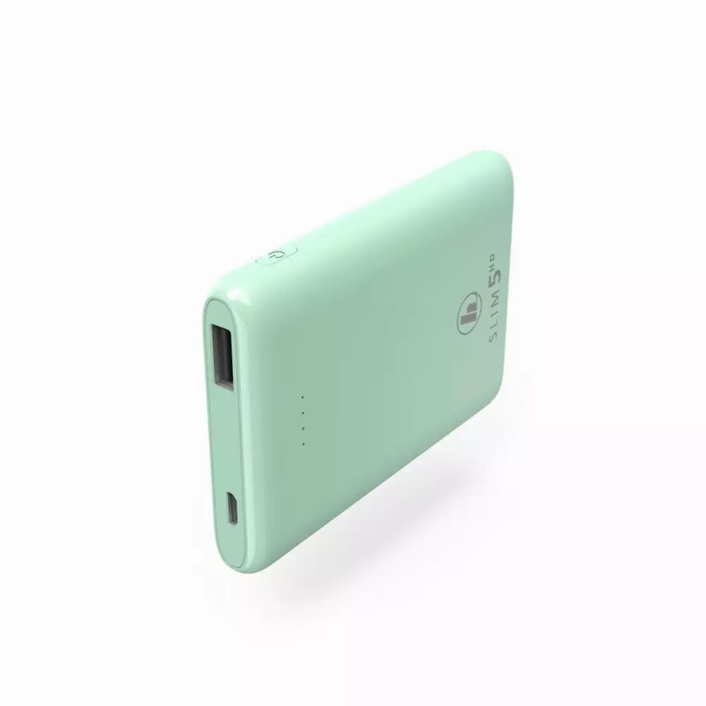 Външна батерия HAMA SLIM 5HD, 5000 mAh, LiPolym, USB-A, Зелен