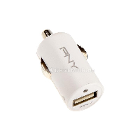 Зарядно за кола PNY, 12V/USB, 5V/2400mA, Бял