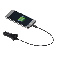 Зарядно за кола PNY, 12V/USB, 5V/3400mA, Черен