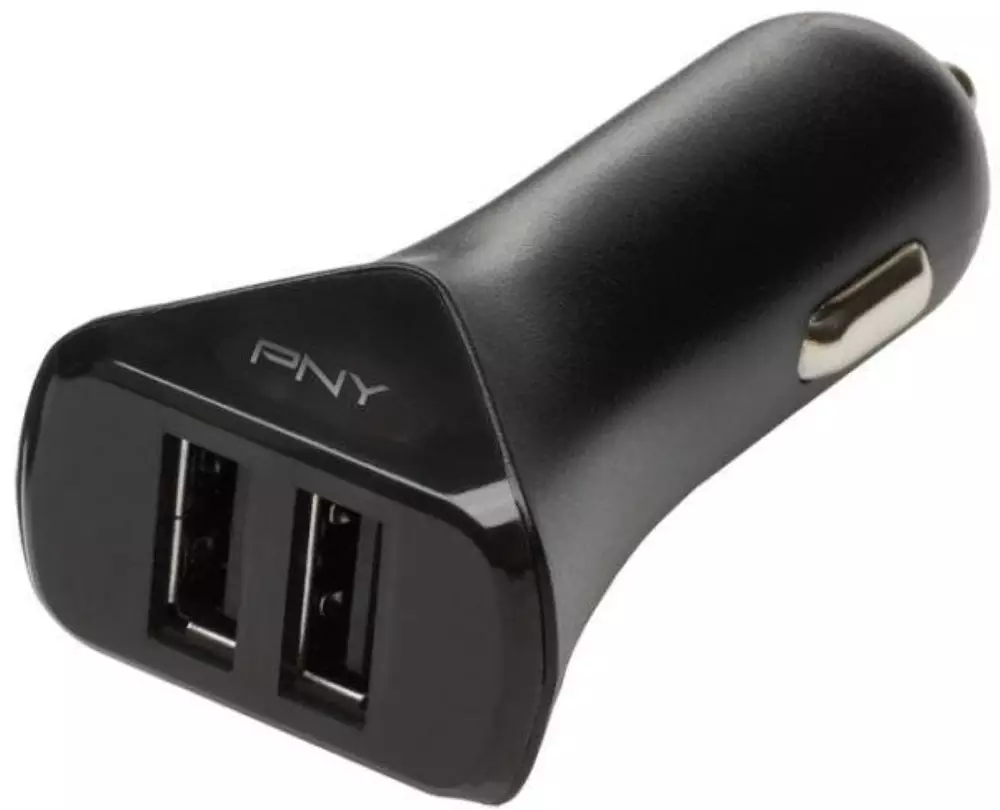 Зарядно за кола PNY, 12V/USB, 5V/3400mA, Черен