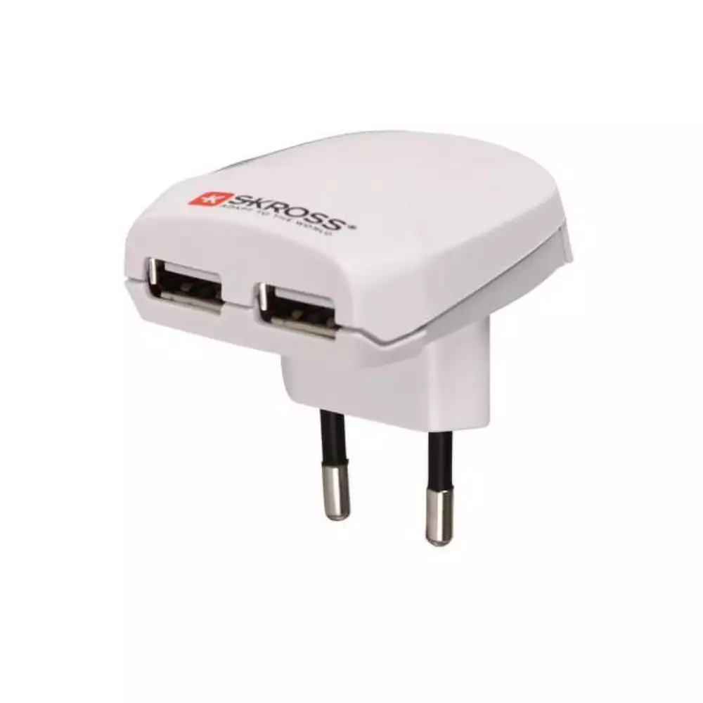 Зарядно - Euro USB SKROSS 1302402, 230 V, USB, Бял