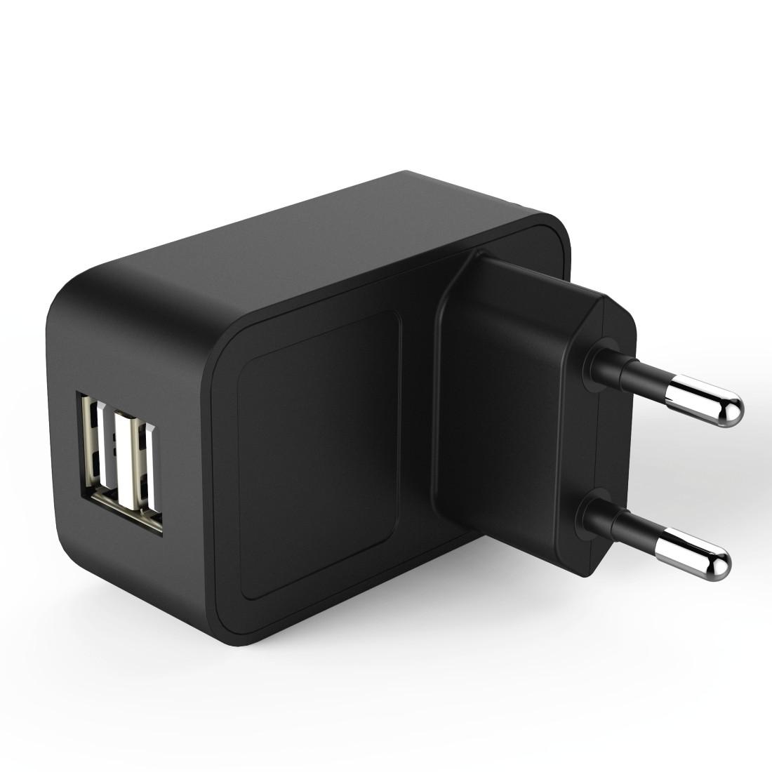 Зарядно 220V HAMA 173757, 2x USB, 3.1A, Черен