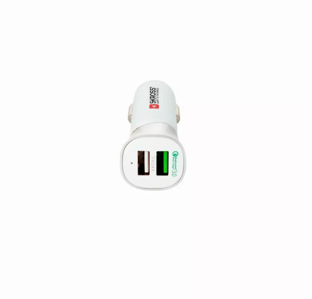 Зарядно за кола SKROSS 2900615, 2 x USB-A, 5.4 А, Бял