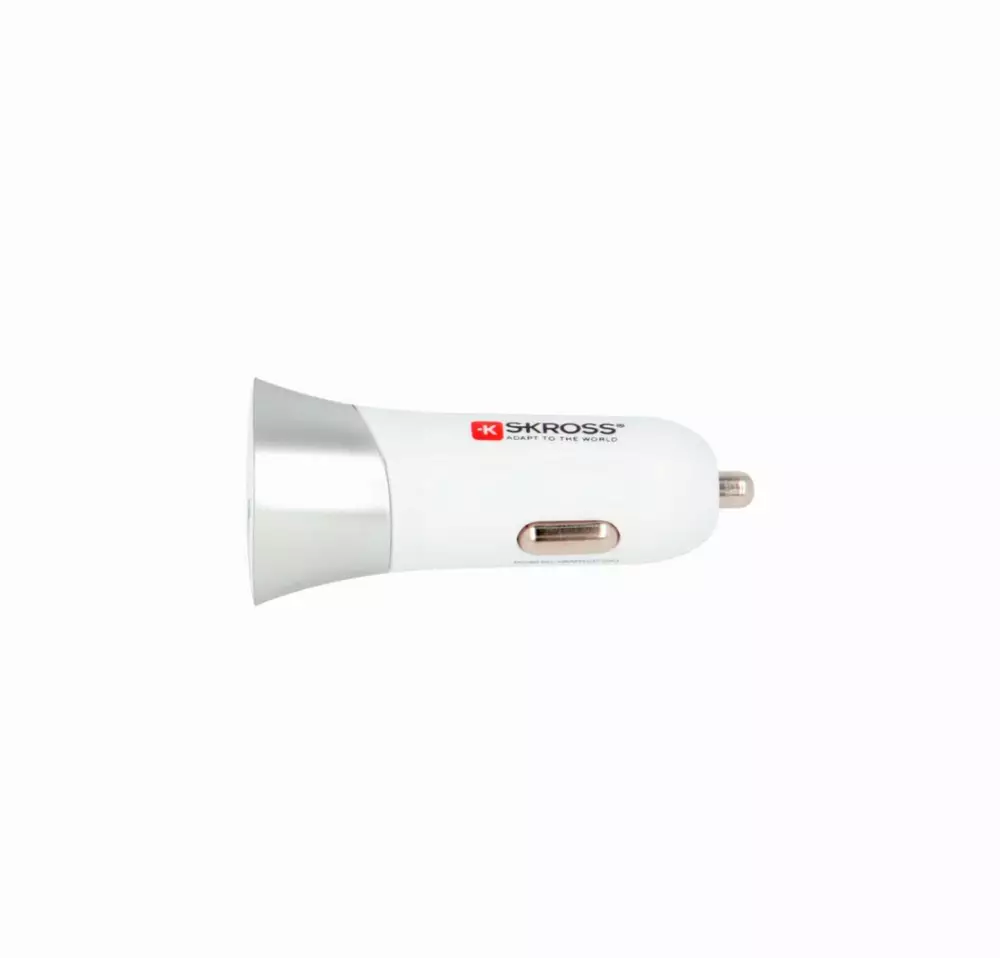 Зарядно за кола SKROSS 2900615, 2 x USB-A, 5.4 А, Бял