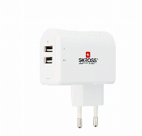 Зарядно SKROSS 2800111, 100-240V, 2 x USB, 3.4 A, Бял