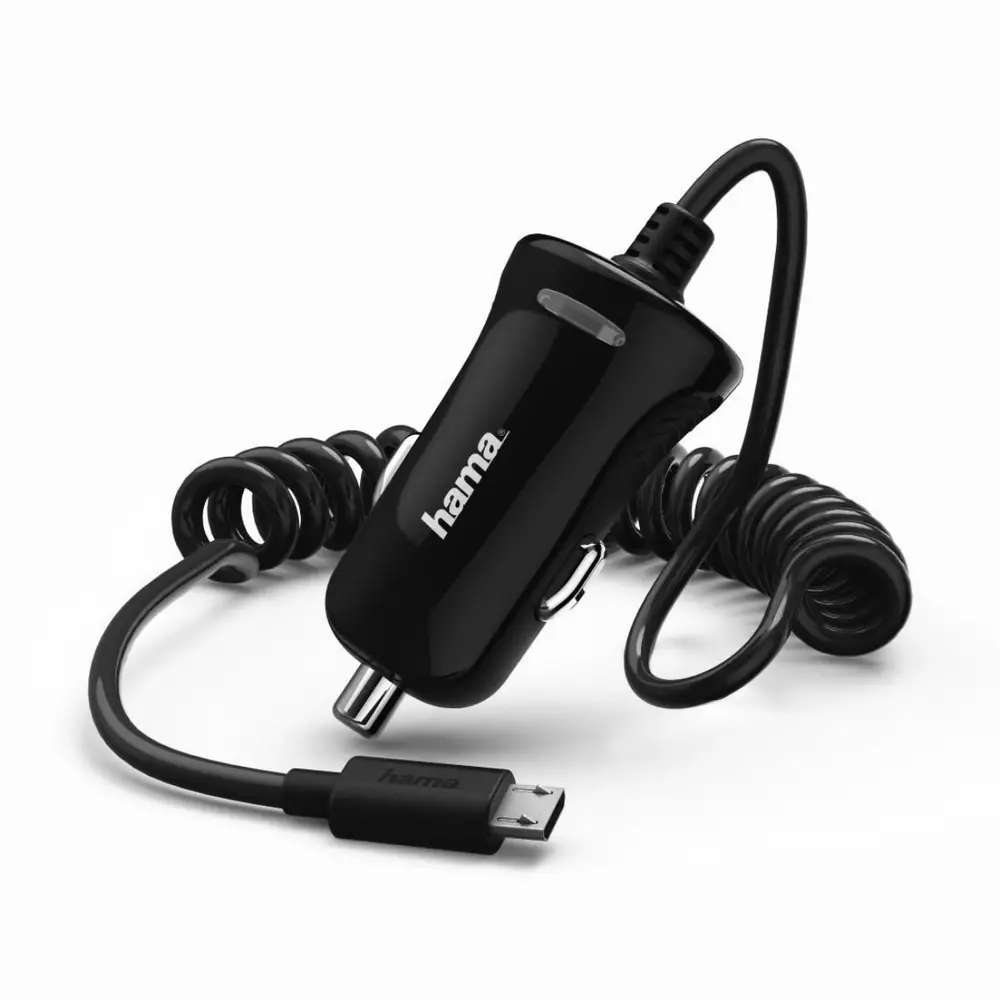Зарядно за кола HAMA 178261, micro-USB, 2.4 A, Черен