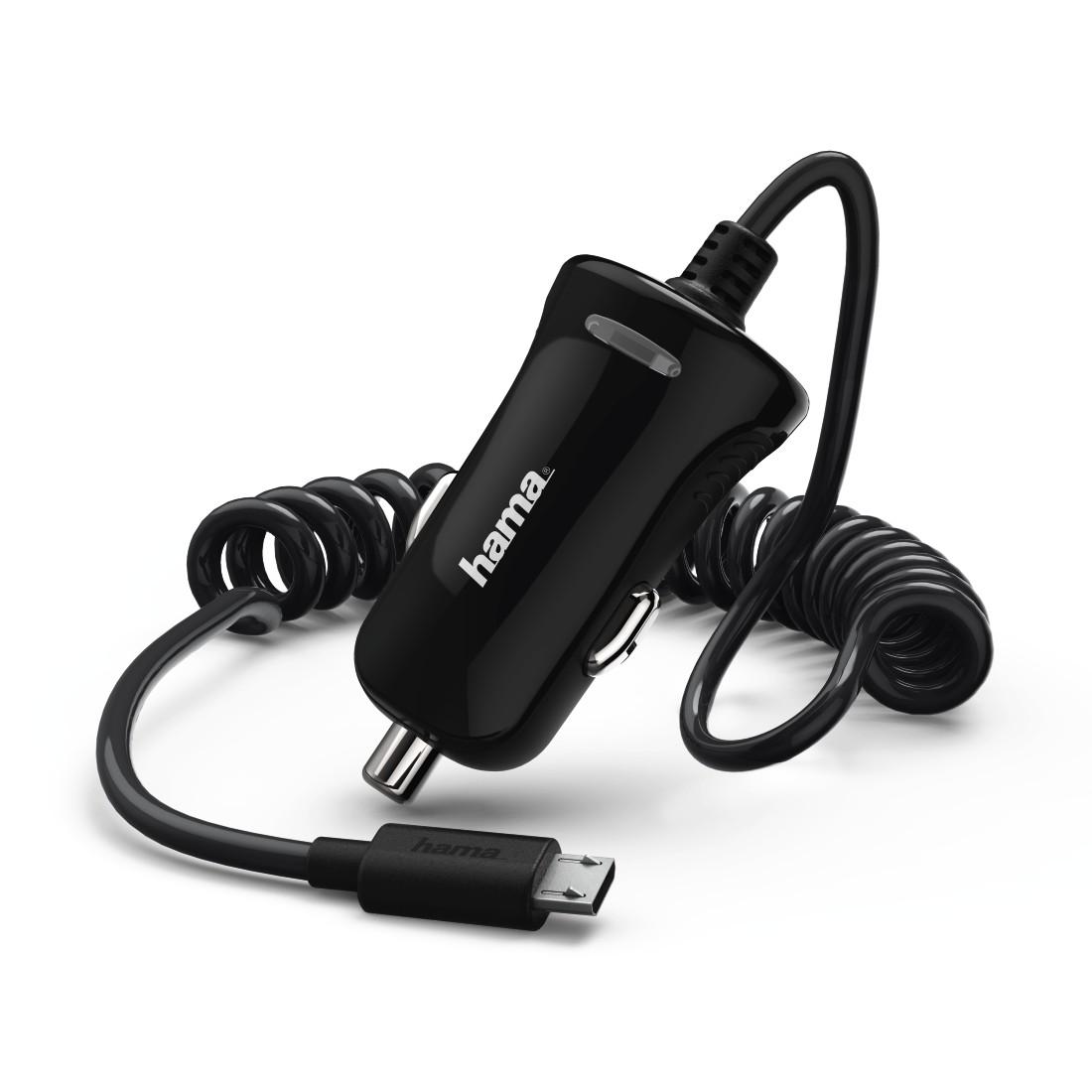 Зарядно за кола HAMA 178261, micro-USB, 2.4 A, Черен
