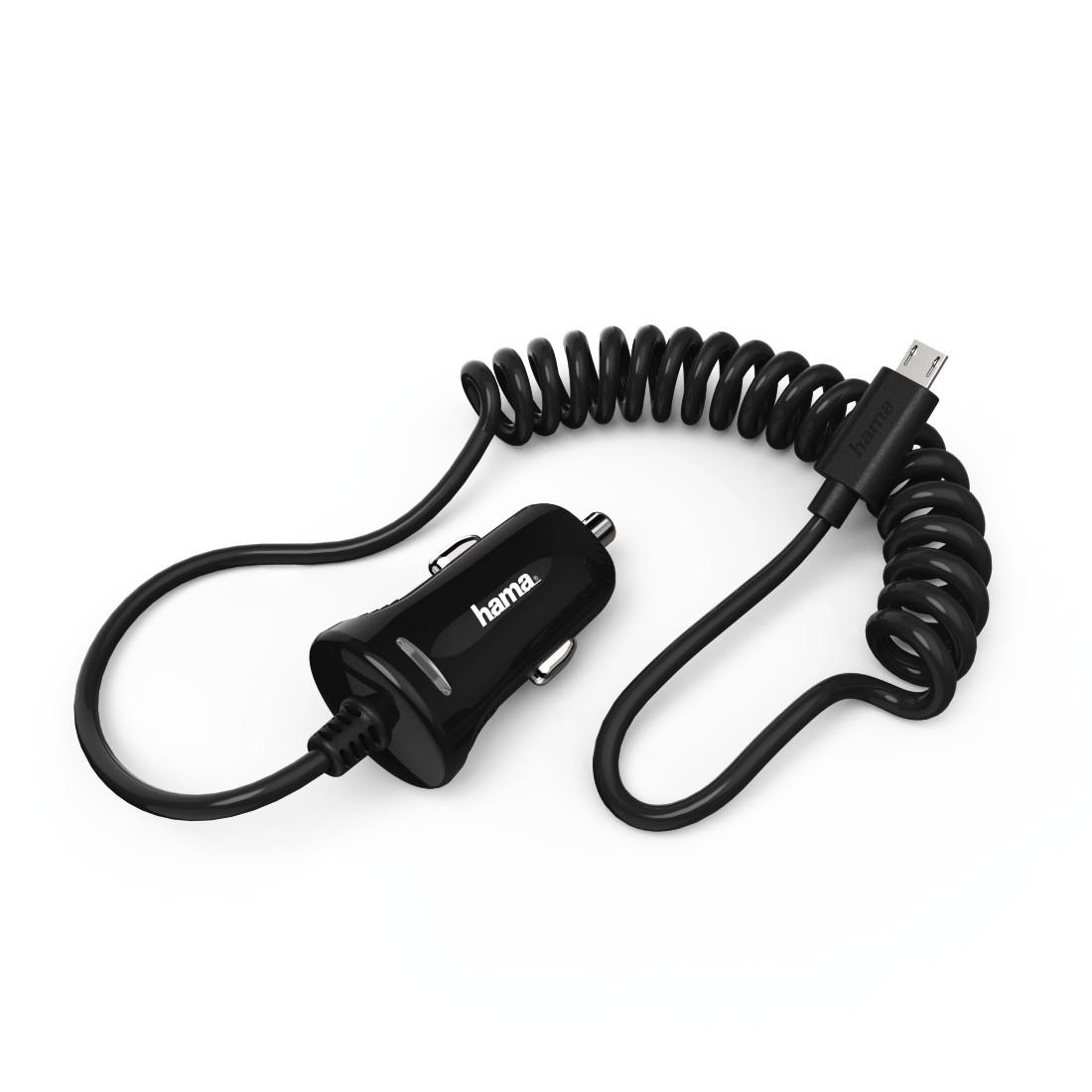 Зарядно за кола HAMA 178261, micro-USB, 2.4 A, Черен