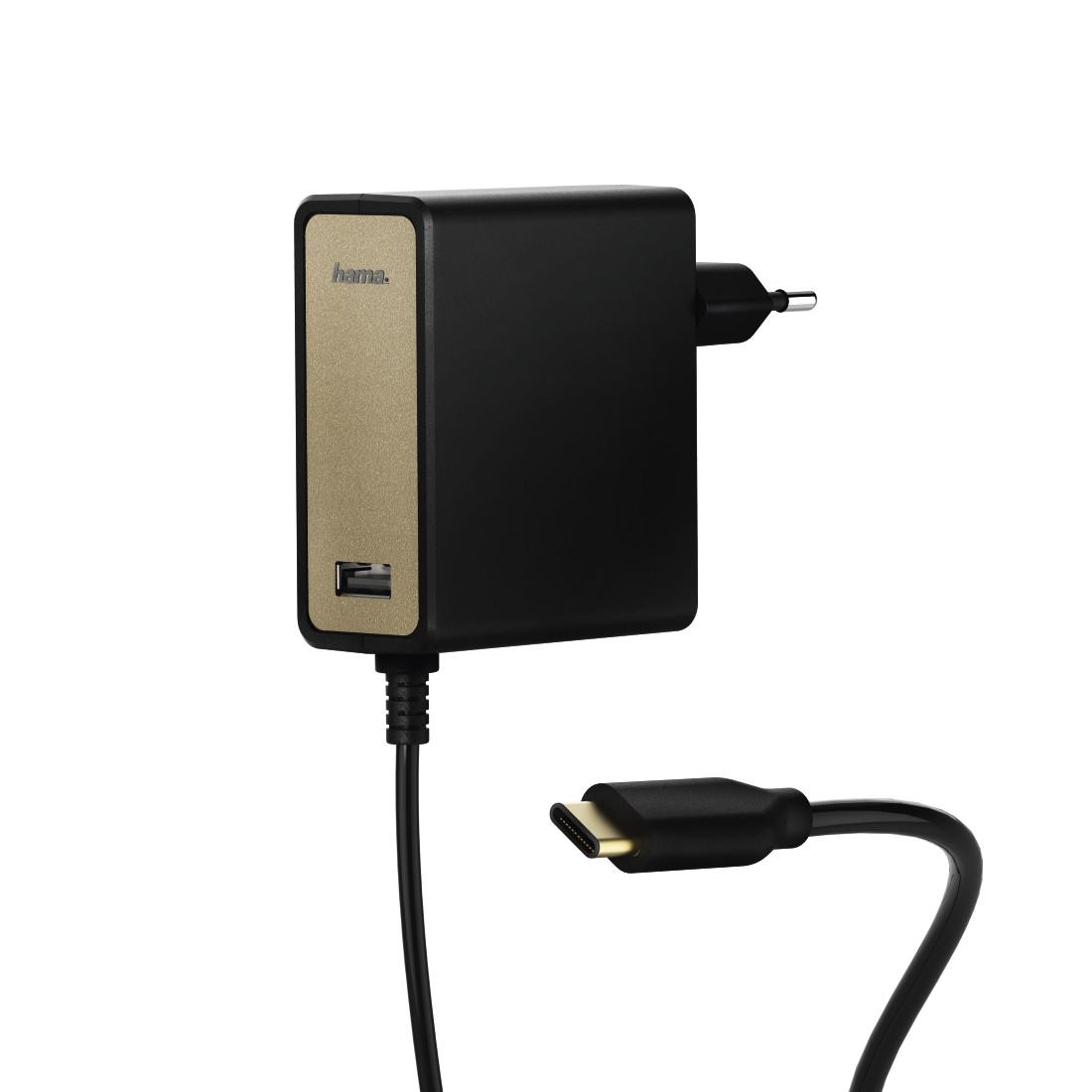 Зарядно с кабел HAMA 54184, 220V, 5-20V/60W, USB-A / USB-C PD( Power Delivery)