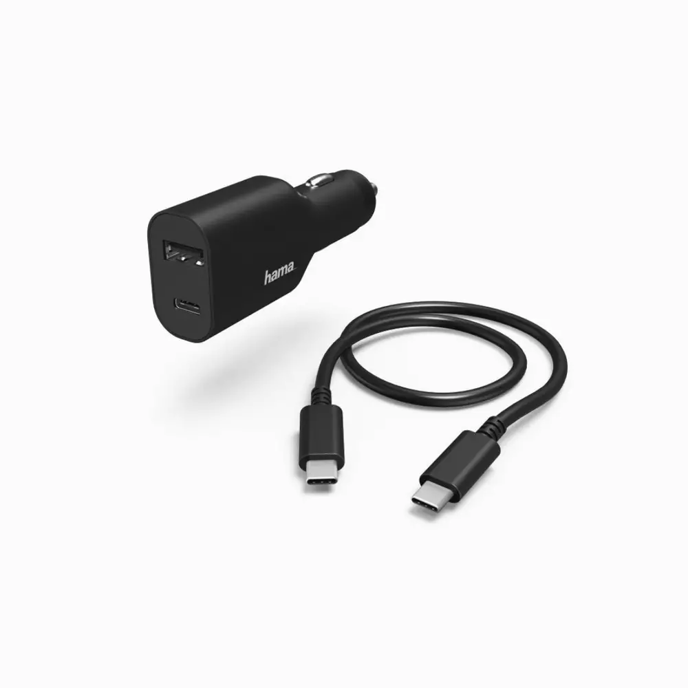Зарядно за кола HAMA 54177, (PD), 5-20V/70W, USB-C Cable,1 m, Черен