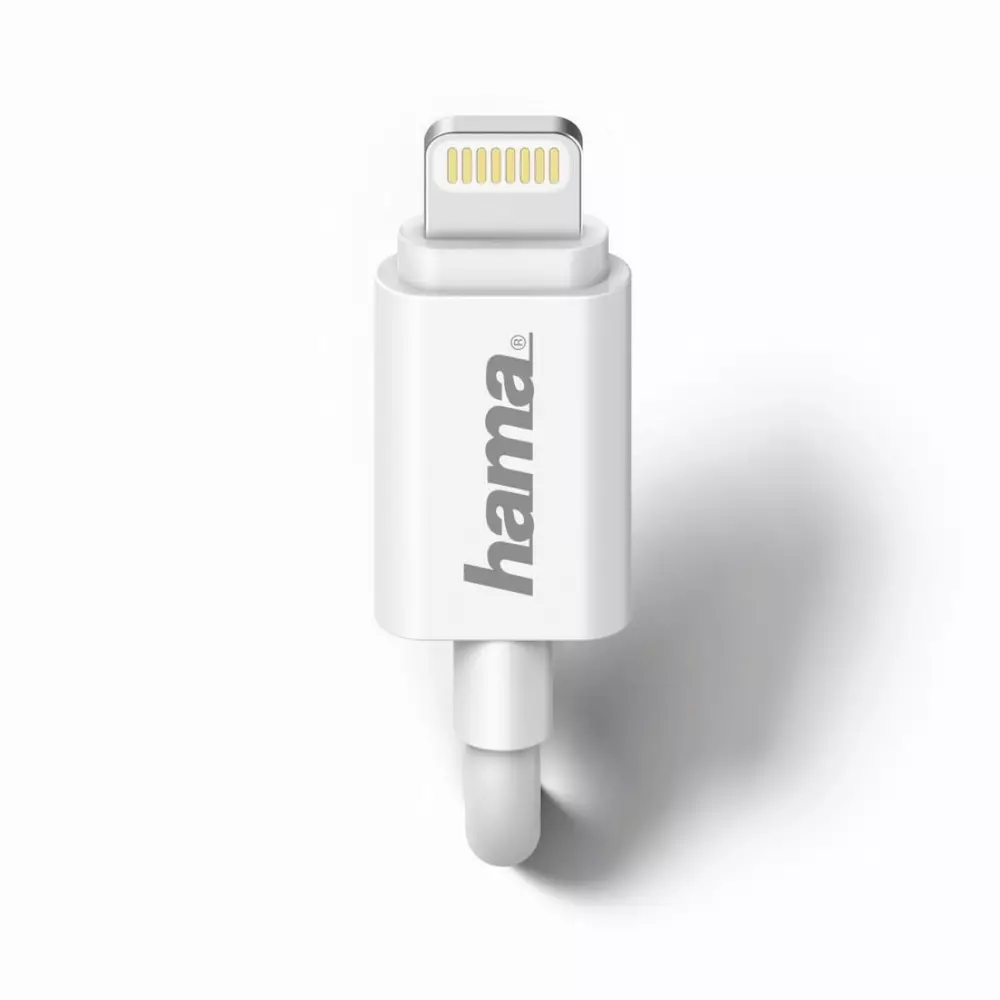 Зарядно за кола HAMA 173862, за Apple iPhone iPad, Lightning, 1 A, Бял