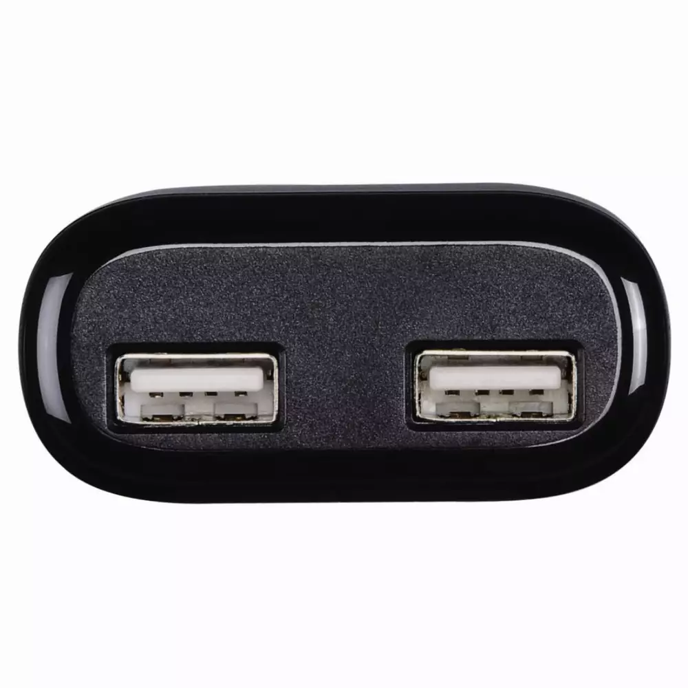 Зарядно 220V HAMA Auto-Detect 5 V/4.8 A, 2x USB, черен