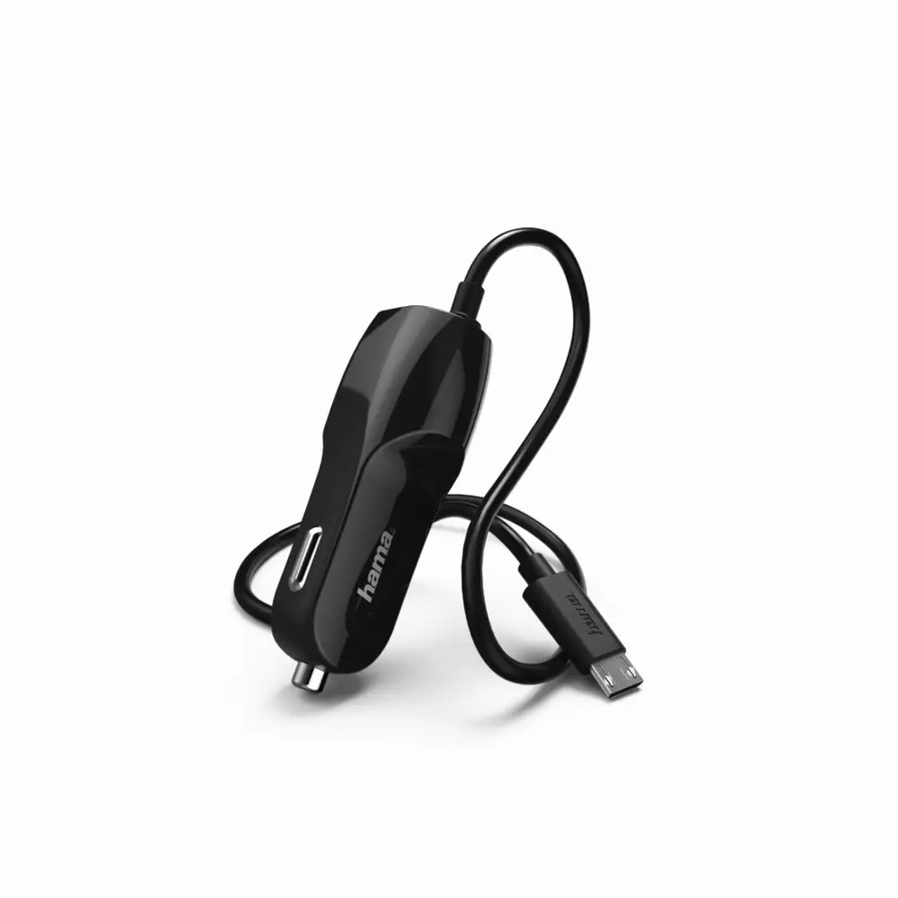 Зарядно за кола HAMA micro USB, 1 A, Черен