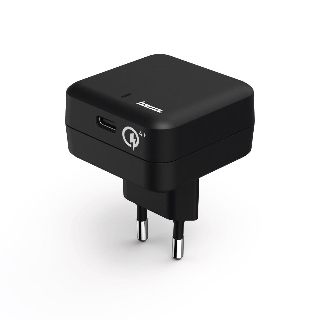 Зарядно HAMA USB-C 220V Qualcomm® Quick Charge™ 4+, Черен