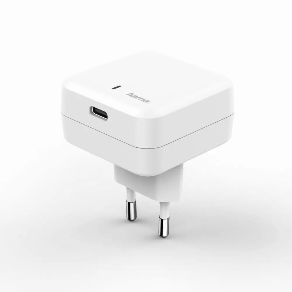 Мрежово зарядно 220V HAMA Universal 183222, USB-C /Type-C/, Power Delivery (PD), 3A, 27W, Бял