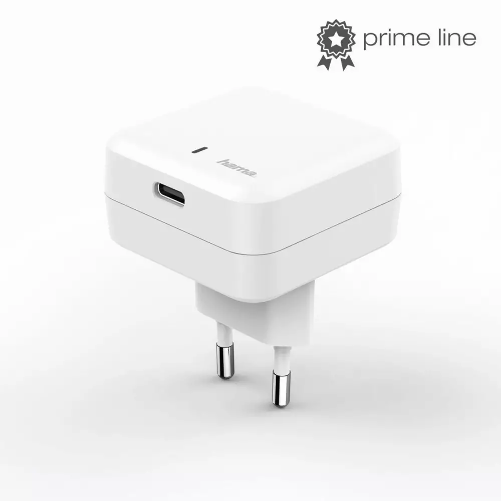 Мрежово зарядно 220V HAMA Universal 183222, USB-C /Type-C/, Power Delivery (PD), 3A, 27W, Бял