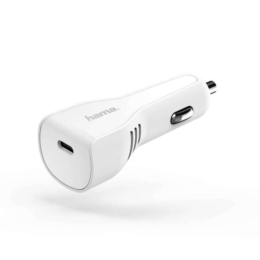 Зарядно за кола HAMA 183223, USB Type-C Port, Power Delivery (PD), 3A, 27W, Бял