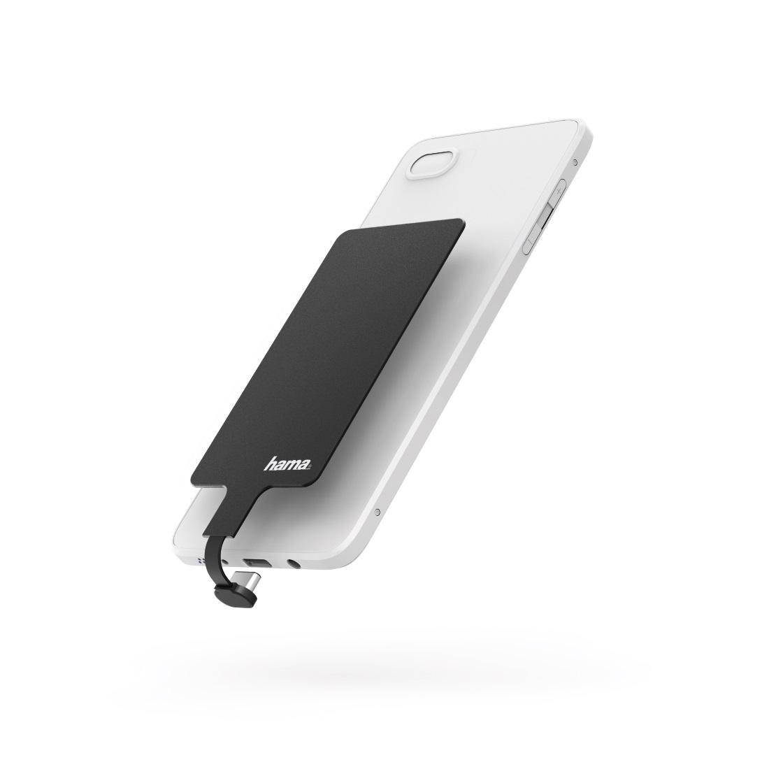 Адаптер за безжично зареждане HAMA 178243, за смартфони, USB-C Plug, 800mA, Черен