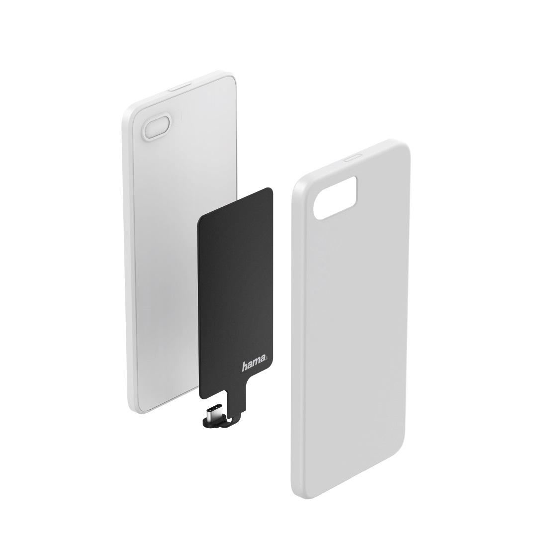 Адаптер за безжично зареждане HAMA 178243, за смартфони, USB-C Plug, 800mA, Черен