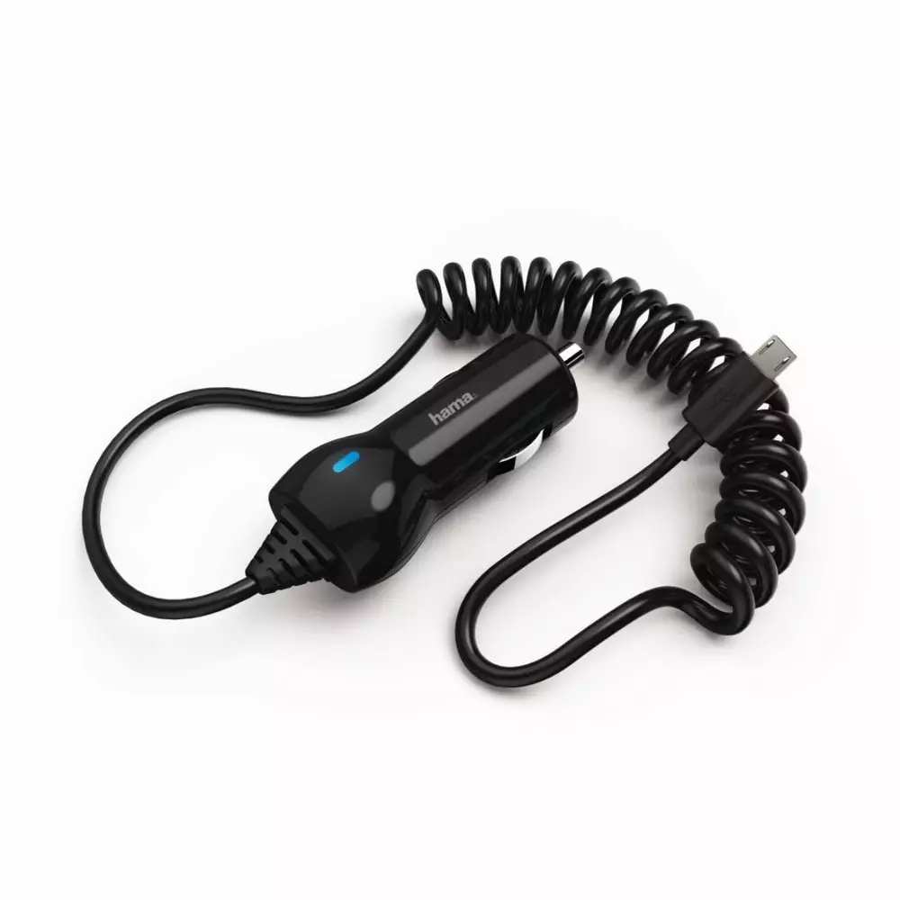 Зарядно за кола HAMA 183253, 10-24V, micro USB, 1.2 A, Черен