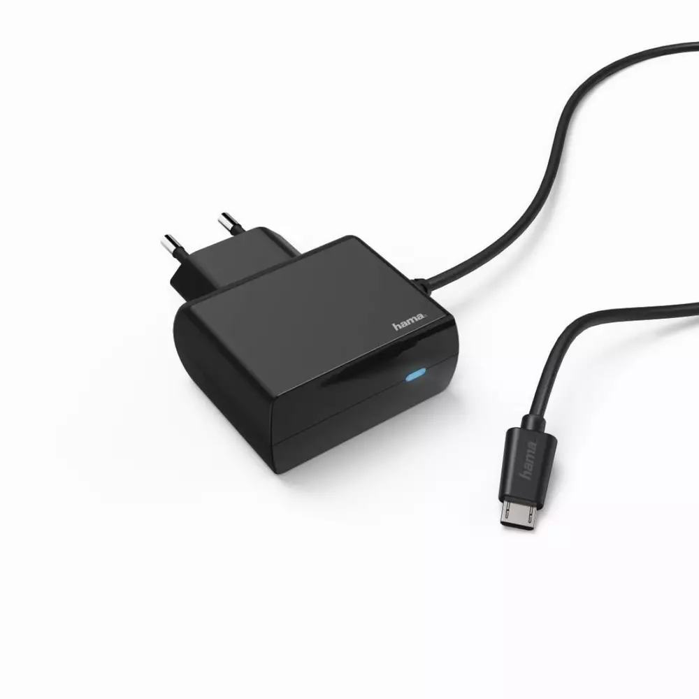 Зарядно HAMA 220V, micro USB, 2.4 A, Черен