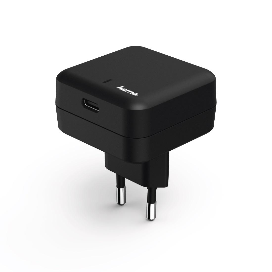 Зарядно 220V  HAMA USB-C, PD, 3A, Черен