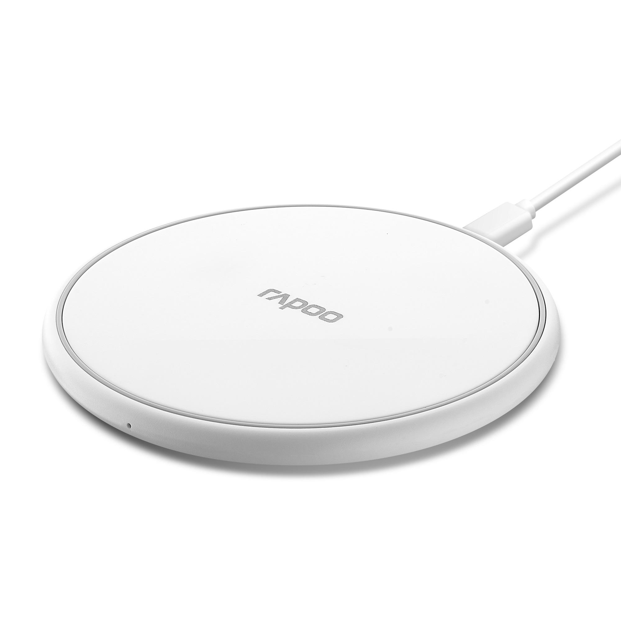 Безжично зарядно устройство RAPOO XC100, Qi, 7.5/10W, Бял