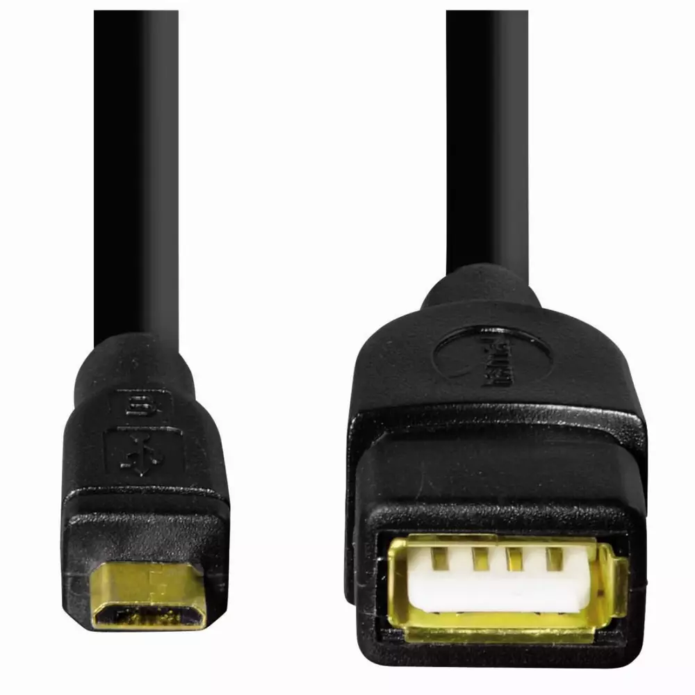 Кабел HAMA 78426 USB 2.0 OTG micro USB - женско USB 2.0, 0.15 м., Черен