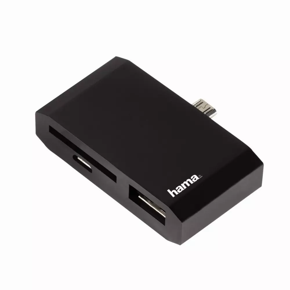 Адаптер HAMA 123582, 3 в 1 за таблети и PC, Micro USB, Черен