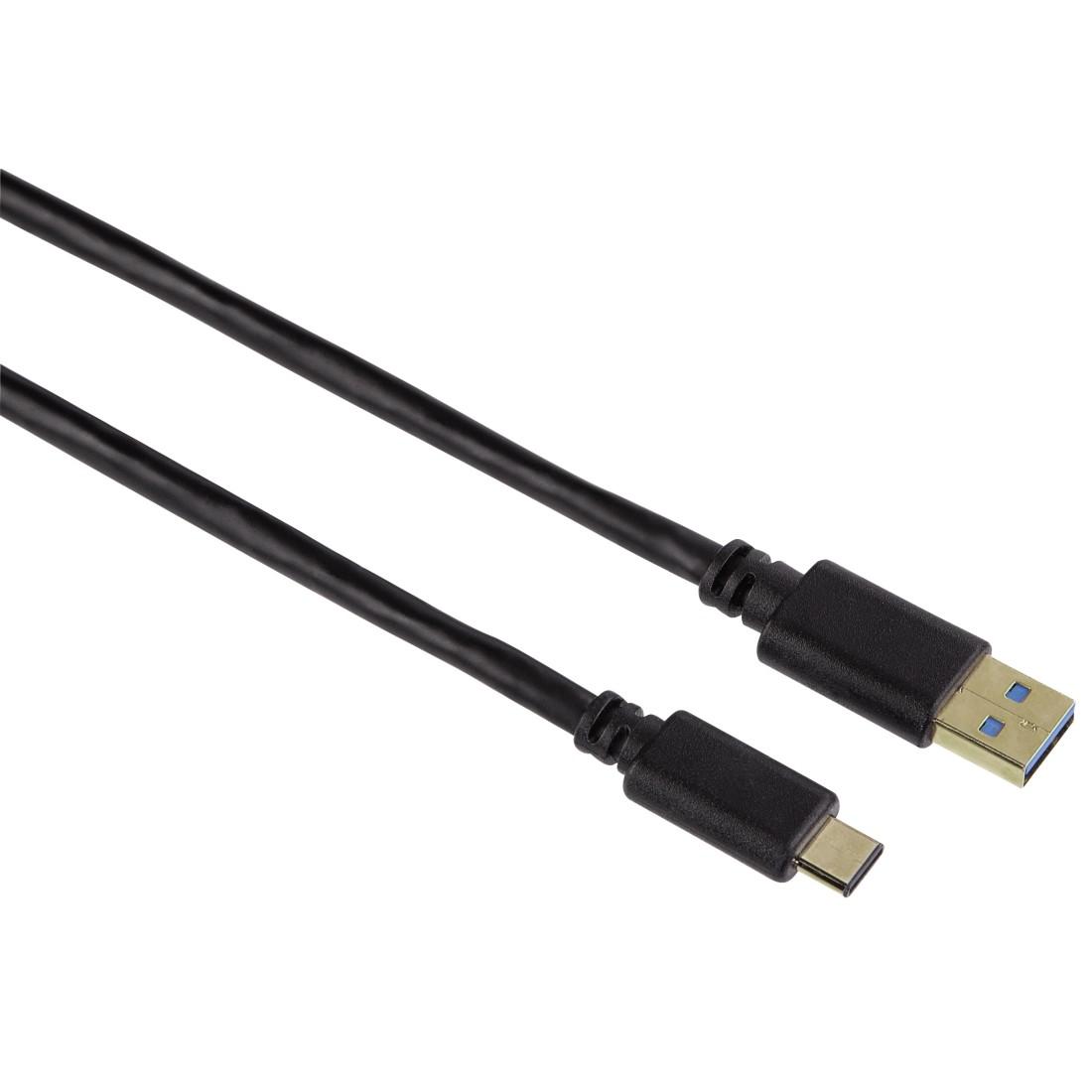 Кабел HAMA 135735 USB-C мъжко-USB 3.1 A мъжко, 5Gbit/s, 0.75 м., Черен