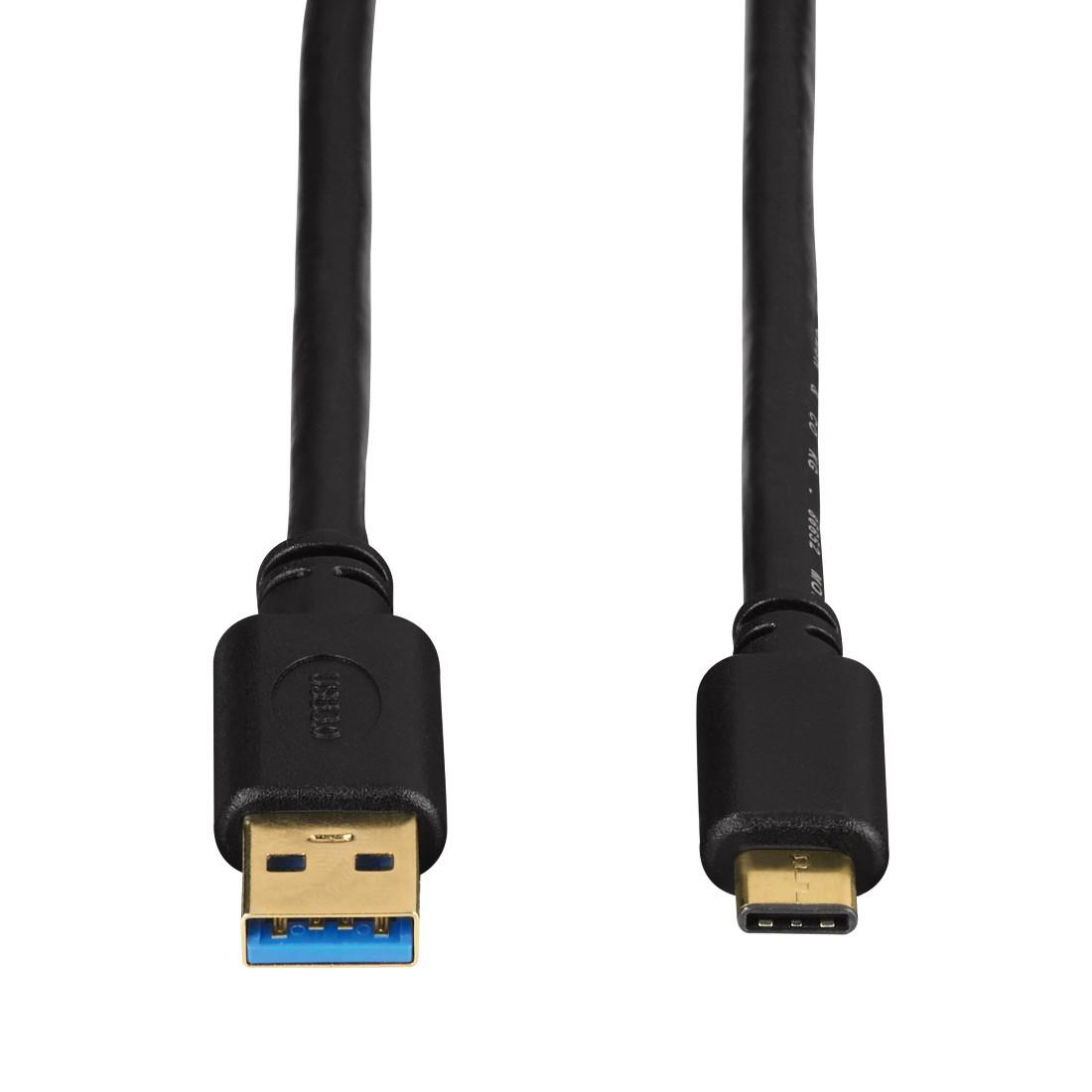 Кабел HAMA 135735 USB-C мъжко-USB 3.1 A мъжко, 5Gbit/s, 0.75 м., Черен