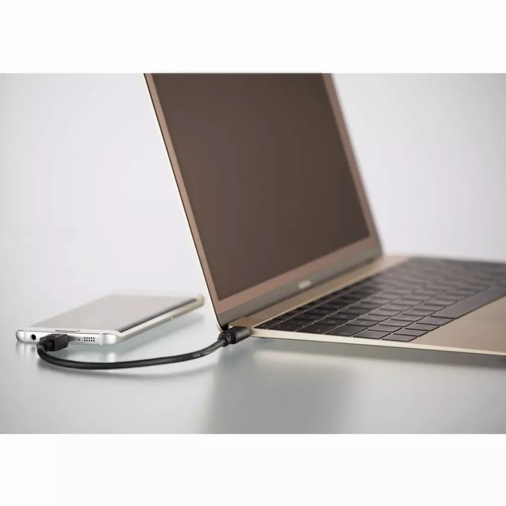 Кабел HAMA 135713 USB-C мъжко - micro USB B мъжко, 480Mbit/s, 0.75 м., Черен