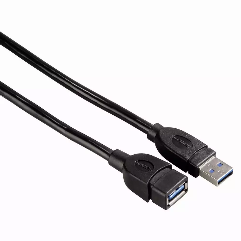 USB 3.0 Удължителен кабел HAMA 54506 USB-A мъжко - USB-A женско, 3 м, 1 звезда, екраниран