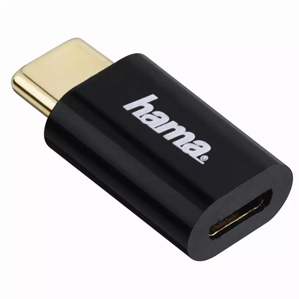 Адаптер HAMA  USB-C мъжко- Micro USB B женско , 480Mbit/s, Черен