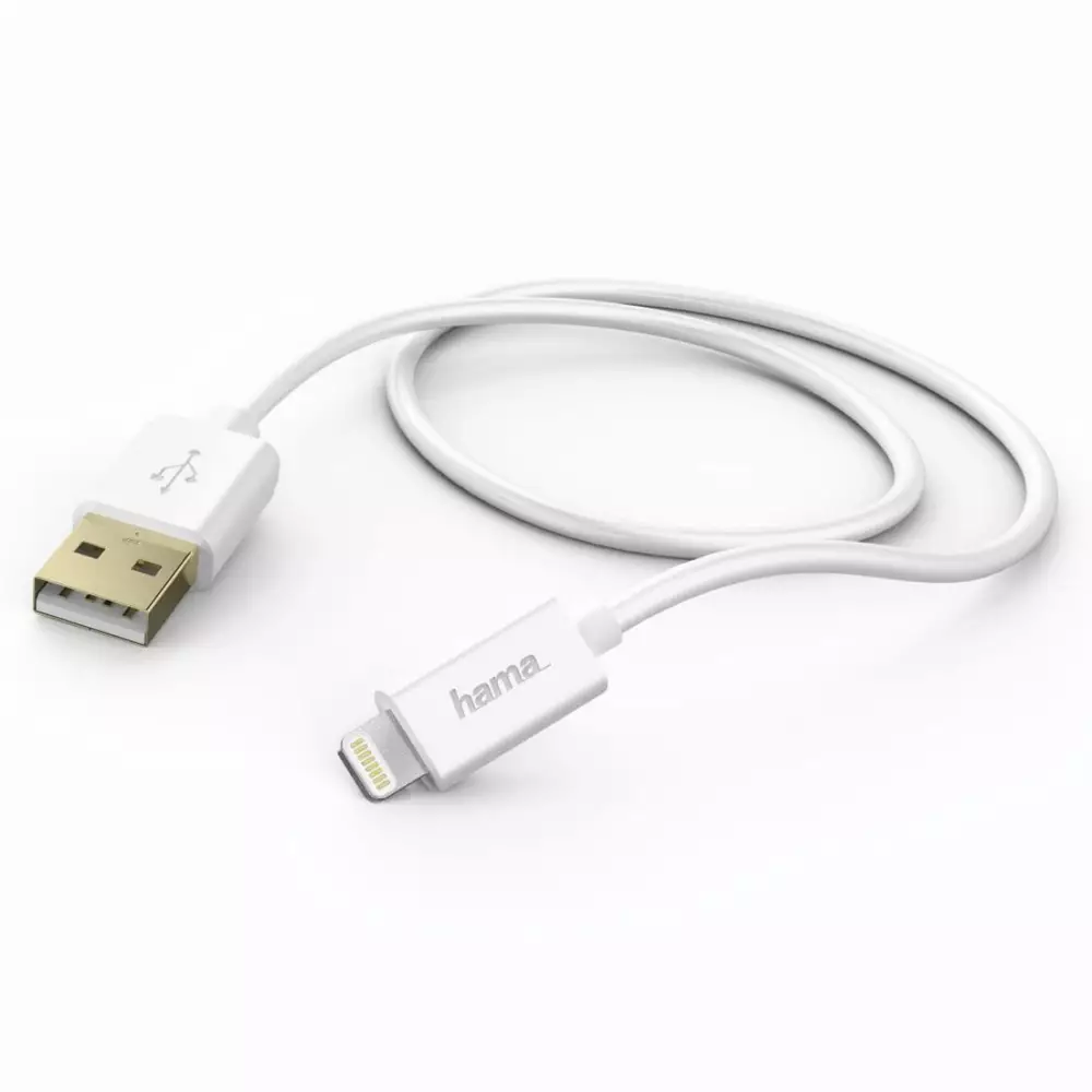 Кабел за зареждане HAMA 173640, Lightning Apple iPhone, 1.5м, позлатени конектори