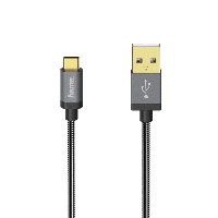 Кабел HAMA Elite USB-C мъжко-USB-A мъжко, 0.75 м.,5 звезди,480Mbit/s Антрацит