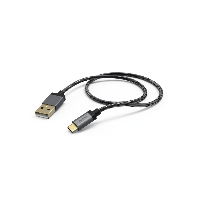 Кабел HAMA Elite USB-C мъжко-USB-A мъжко, 0.75 м.,5 звезди,480Mbit/s Антрацит