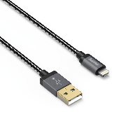 Кабел HAMA Elite USB-A мъжко - Lightning мъжко, 0.75 м., 5 звезди, Антрацит