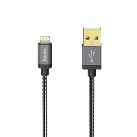 Кабел HAMA Elite USB-A мъжко - Lightning мъжко, 0.75 м., 5 звезди, Антрацит