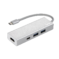 3-портов хъб USB-C HAMA Aluminium, USB 3.1 Gen1, 2 x USB-A, 1 x USB-C, 1х HDMI, Сребрист