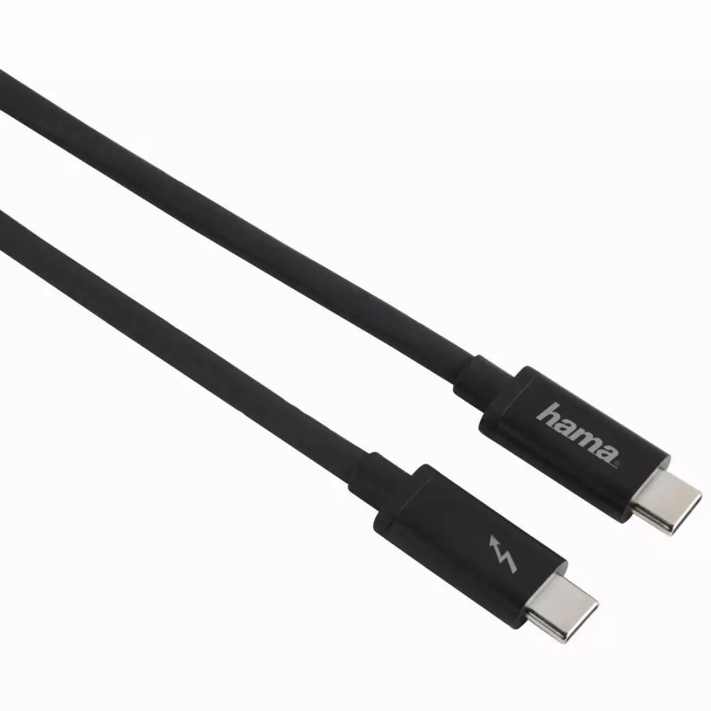 Кабел HAMA  USB-C Thunderbolt&trade;3, 40 bps, 5A, 100W, Ultra-HD 5K, 0.5м, Черен