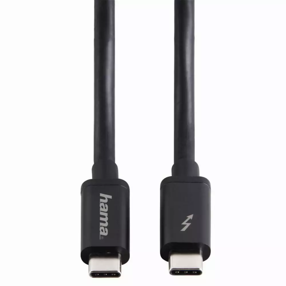 Кабел HAMA  USB-C Thunderbolt&trade;3, 40 bps, 5A, 100W, Ultra-HD 5K, 0.5м, Черен