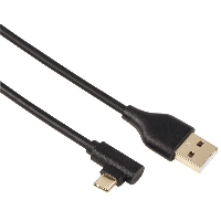 Кабел HAMA 135738 USB-C мъжко- USB A, 90&deg;, 1 м, USB 2.0, 480Mbit/s, Черен