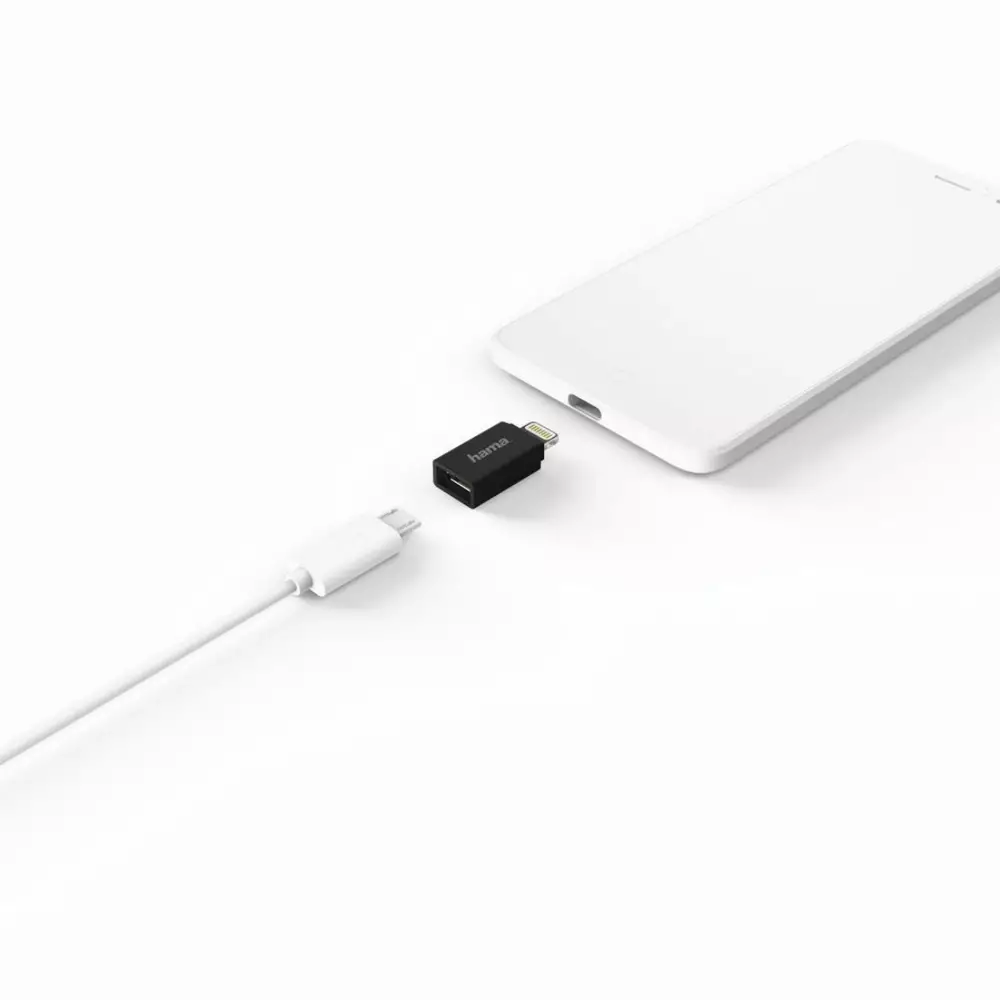 Адаптер HAMA 178400 micro USB - Lightning, Черен