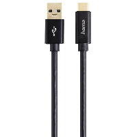 Кабел HAMA USB 3.1 Gen 2, USB-C мъжко - USB-A мъжко, 1 м, 10 Gbit/s.,3А/60W